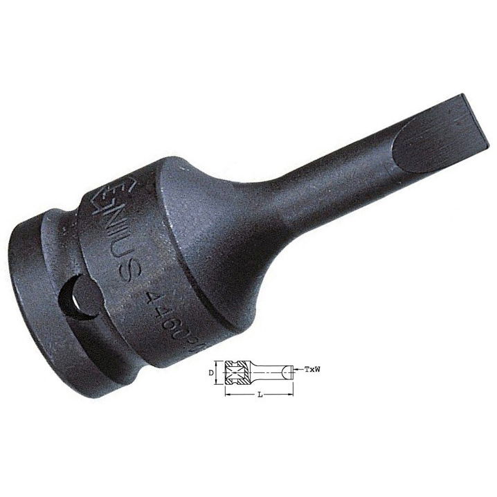 Genius Tools 4460P12 1/2"-os gépi dugókulcs fej, egyenes, 2.0x12 mm termék fő termékképe