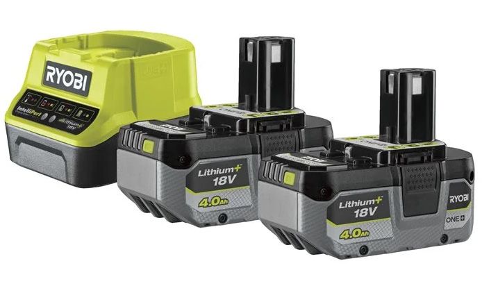 Ryobi RC18120-240X 18V ONE+ kompakt töltő és 2 db Lithium+ Li-ion akkumulátor, 18 V, 4.0 Ah termék fő termékképe