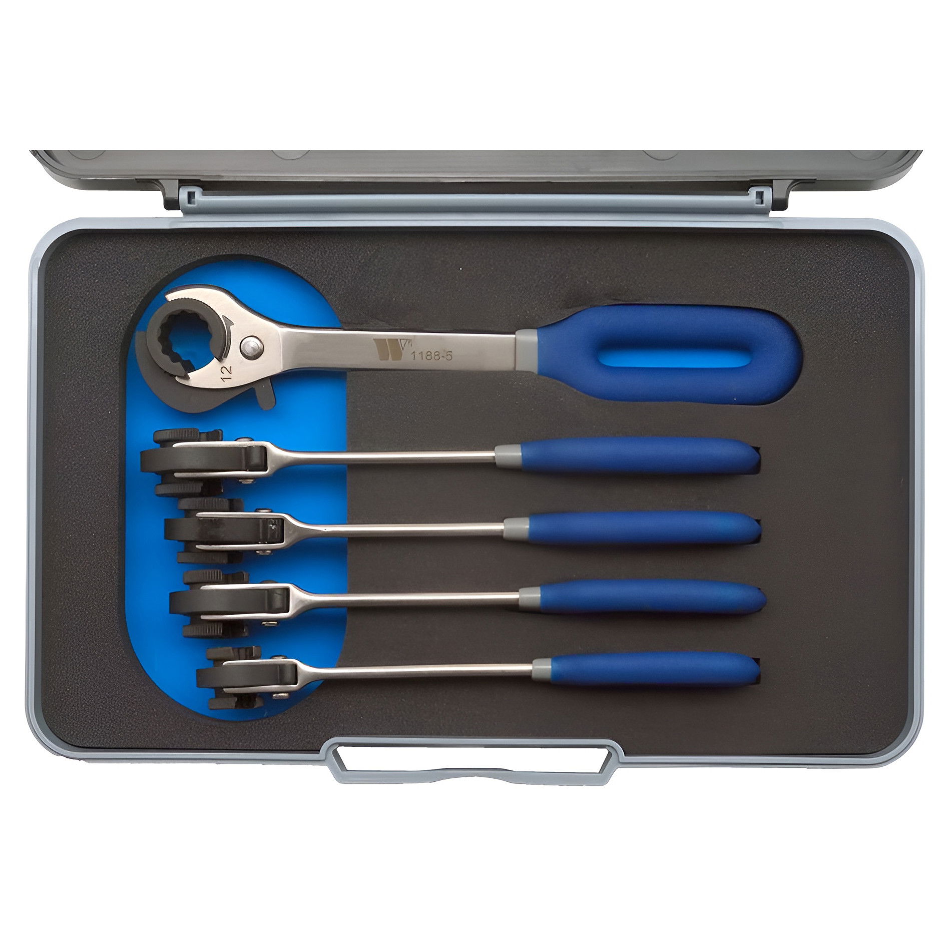 Welzh Werkzeug 1188-WW fékcsőkulcs készlet, racsnis, 8-12 mm, 5 részes termék fő termékképe