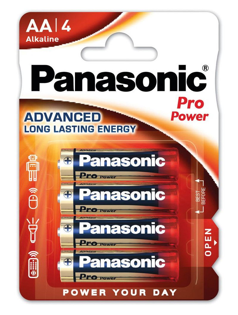 Panasonic LR6PPG-4BP PRO POWER alkáli tartós elem, AA (ceruza), 4 db/bliszter termék fő termékképe